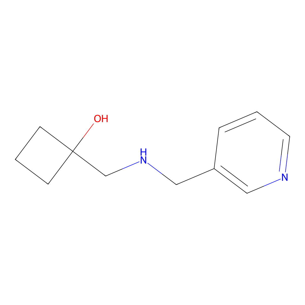 1-({[(Pyridin-3-yl)methyl]amino}methyl)cyclobutan-1-ol molecular structure, CAS 1596899-54-5
