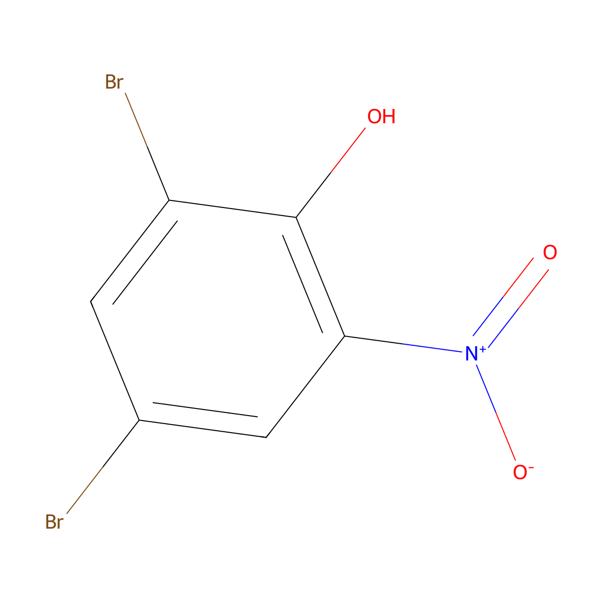 2,4-Dibromo-6-nitrophenol molecular structure, CAS 15969-09-2