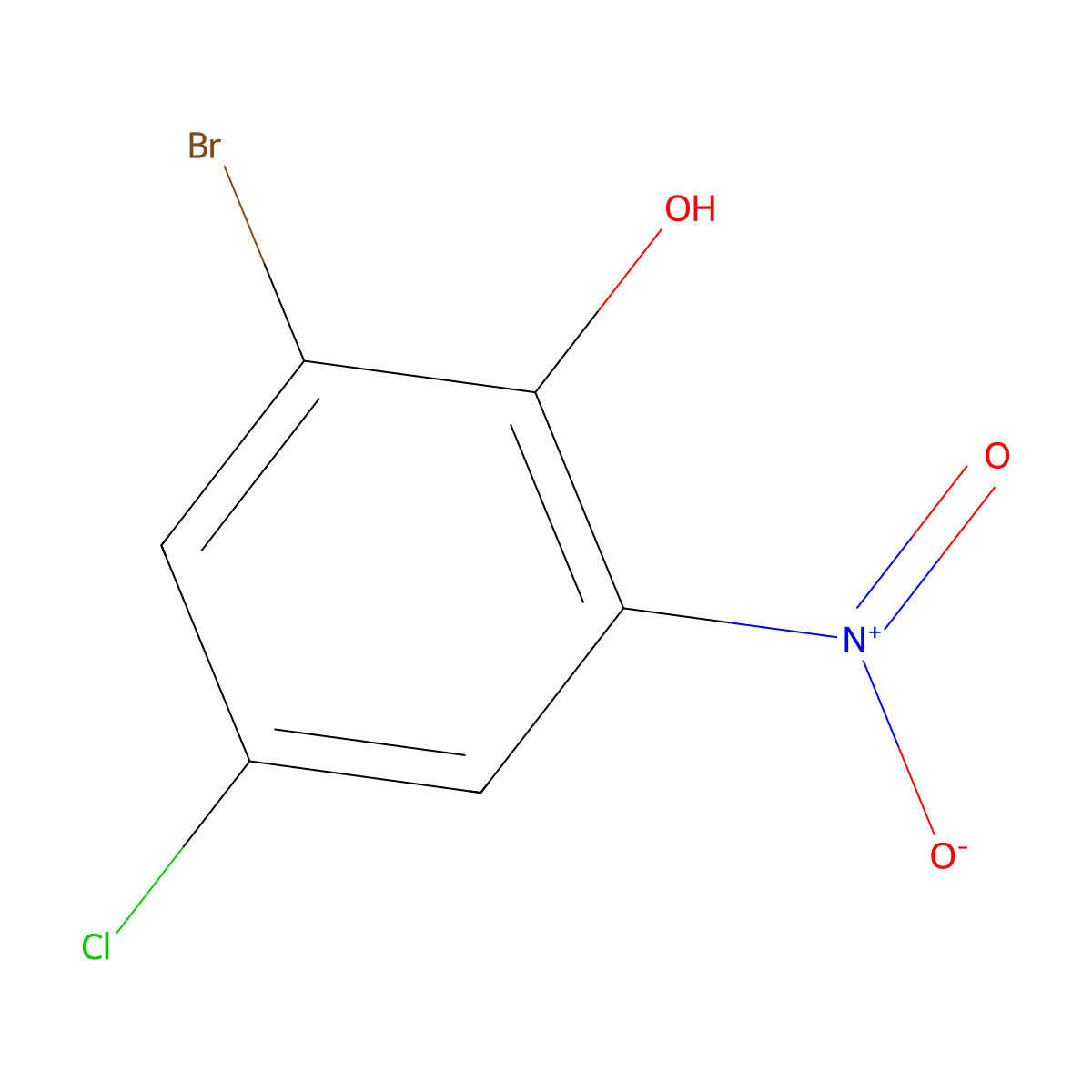 2-Bromo-4-chloro-6-nitrophenol molecular structure, CAS 15969-10-5