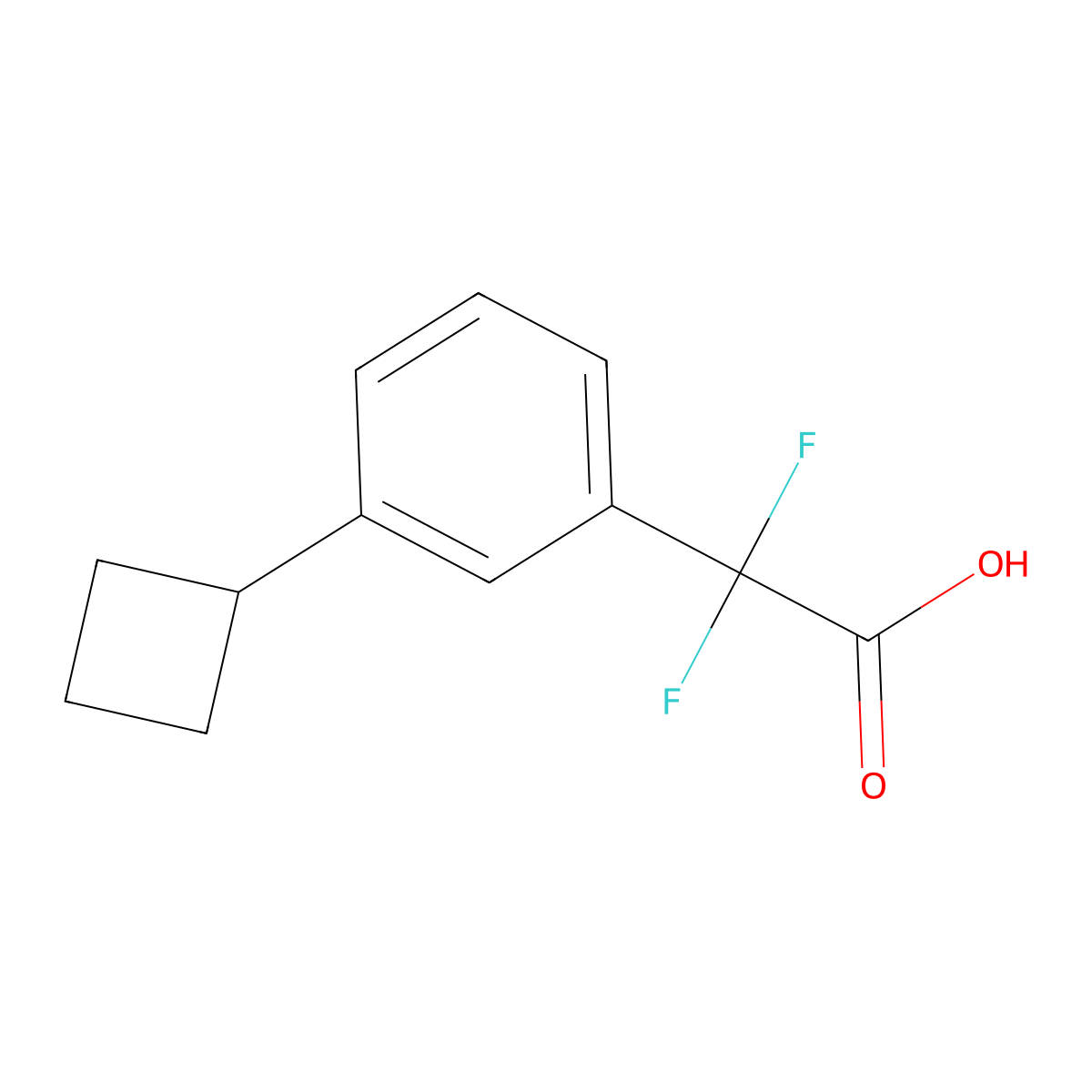 2-(3-Cyclobutylphenyl)-2,2-difluoroacetic acid molecular structure, CAS 1596900-78-5
