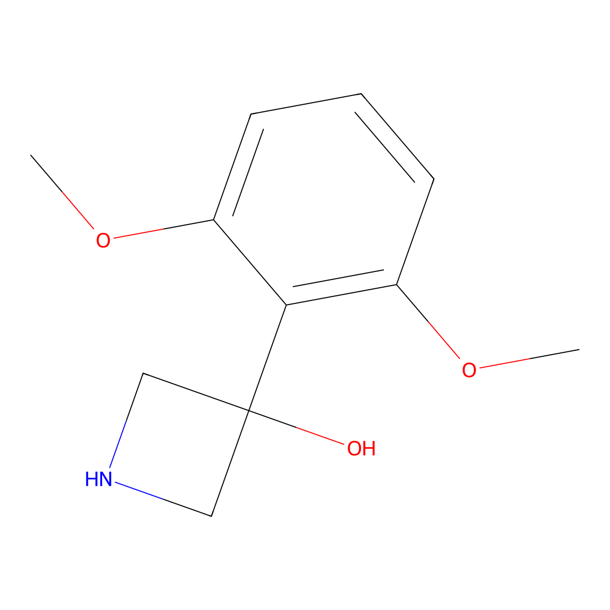 3-(2,6-Dimethoxyphenyl)azetidin-3-ol molecular structure, CAS 1596900-82-1