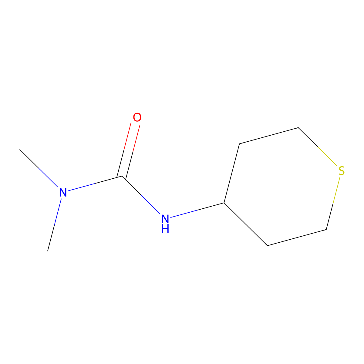 3,3-Dimethyl-1-(thian-4-yl)urea molecular structure, CAS 1596902-81-6