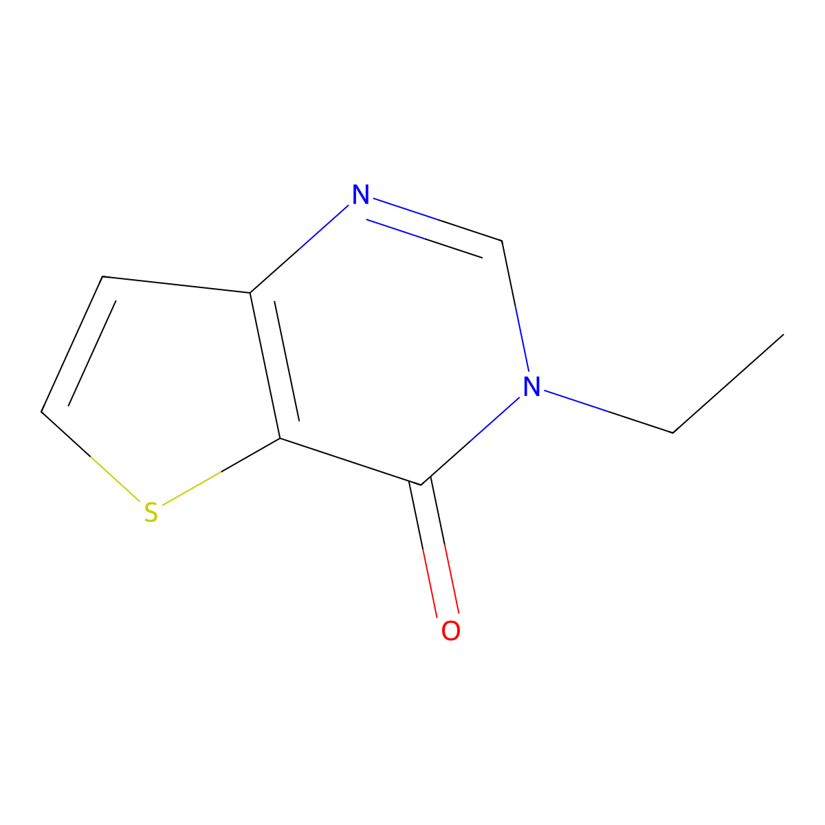 3-ethyl-3H,4H-thieno[3,2-d]pyrimidin-4-one molecular structure, CAS 1596902-82-7