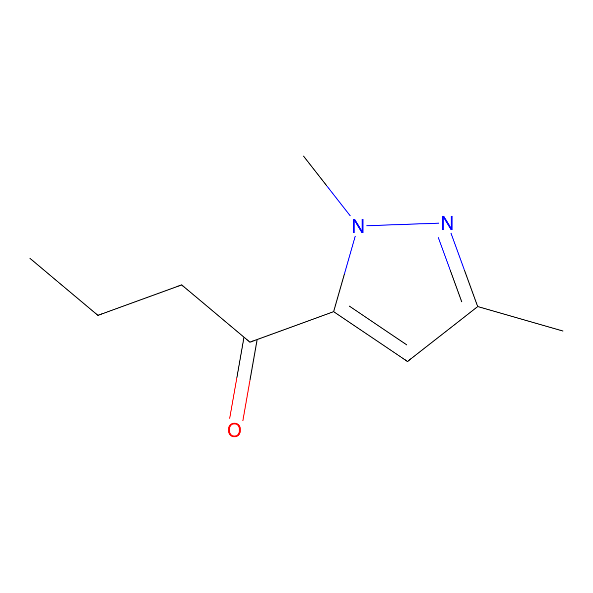 1-(1,3-Dimethyl-1H-pyrazol-5-yl)-1-butanone molecular structure, CAS 1596906-63-6