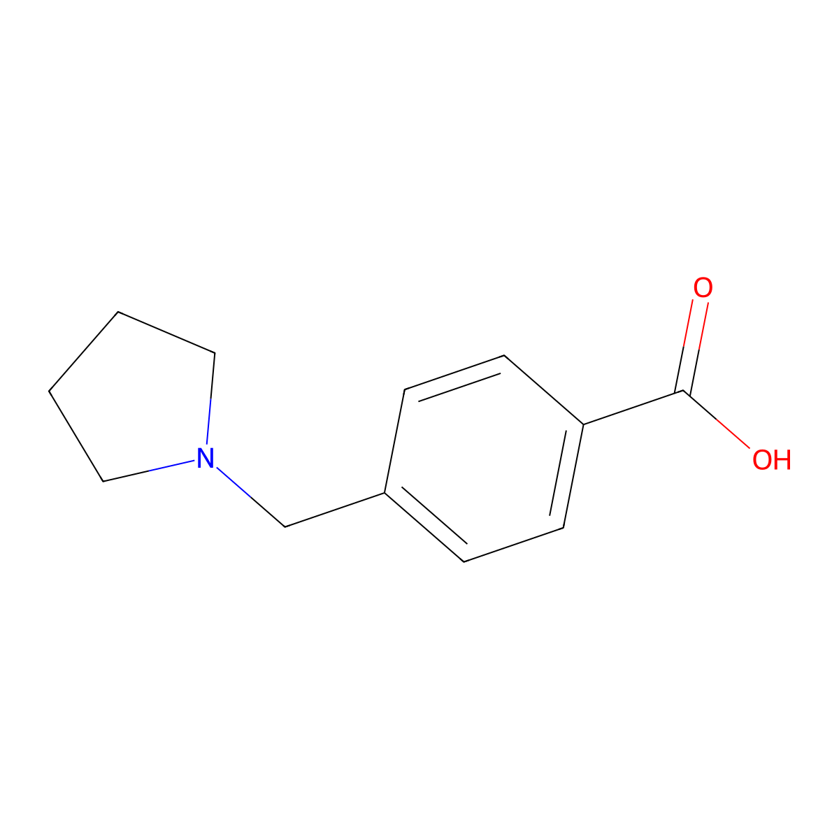 4-(pyrrolidin-1-ylmethyl)benzoic Acid molecular structure, CAS 159691-25-5