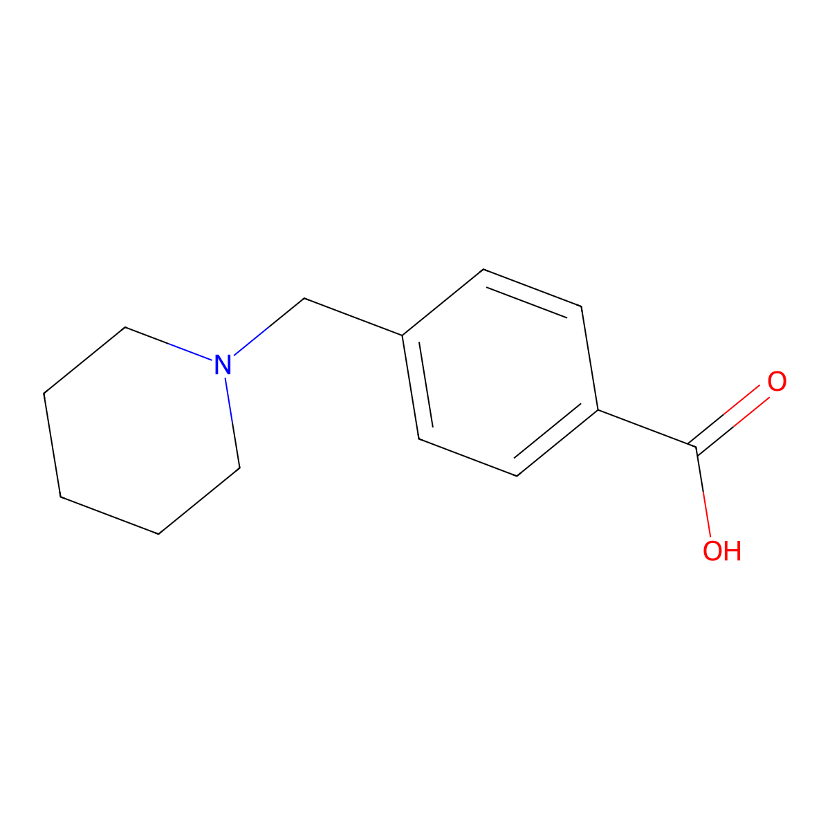 4-(Piperidin-1-ylmethyl)benzoic acid molecular structure, CAS 159691-33-5