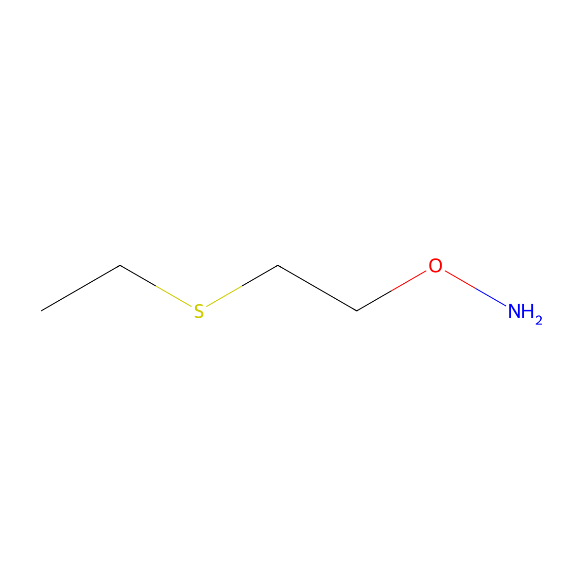 O-[2-(ethylsulfanyl)ethyl]hydroxylamine molecular structure, CAS 1596910-01-8