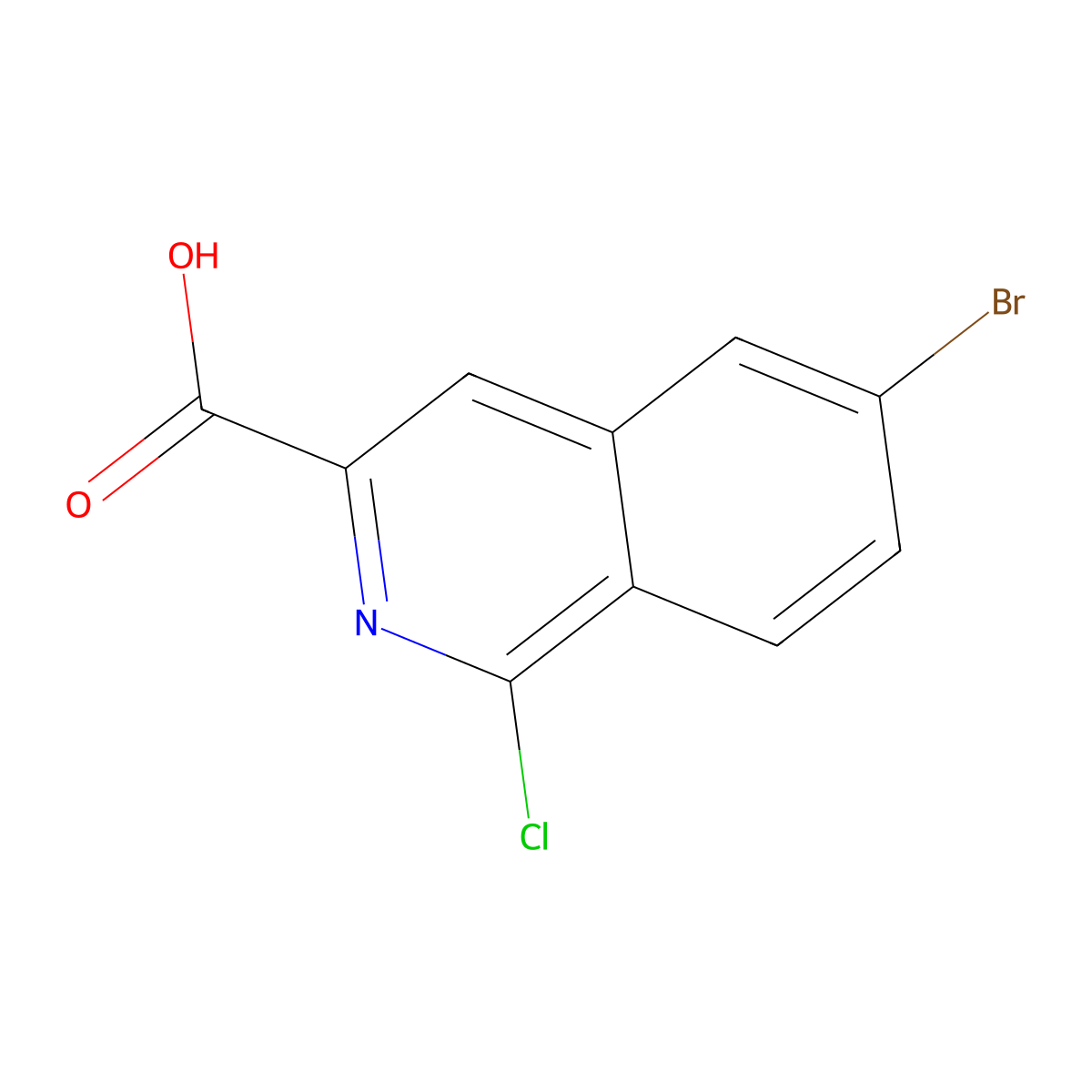 6-Bromo-1-chloroisoquinoline-3-carboxylic acid molecular structure, CAS 1596913-82-4