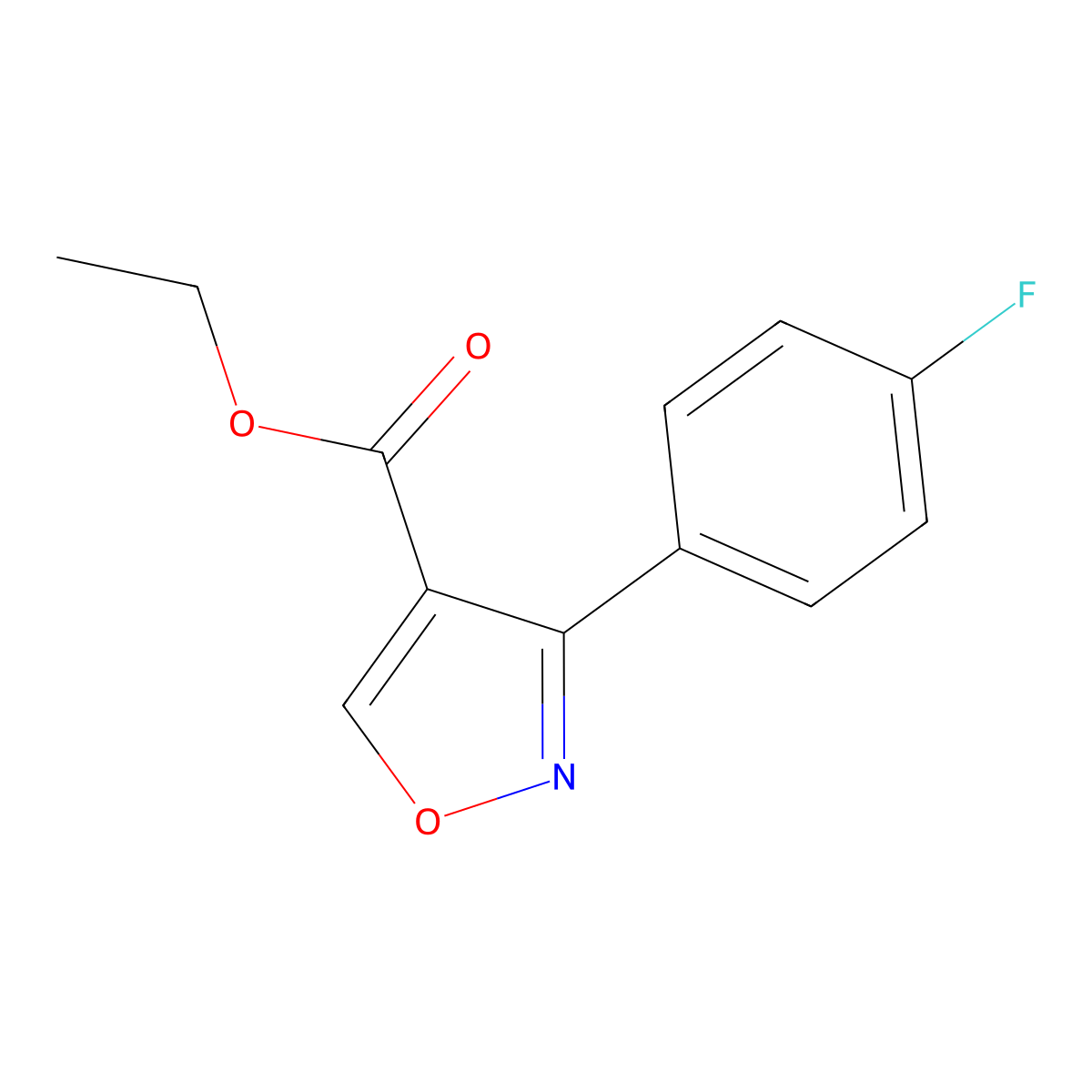 Ethyl 3-(4-fluorophenyl)-1,2-oxazole-4-carboxylate molecular structure, CAS 159693-06-8