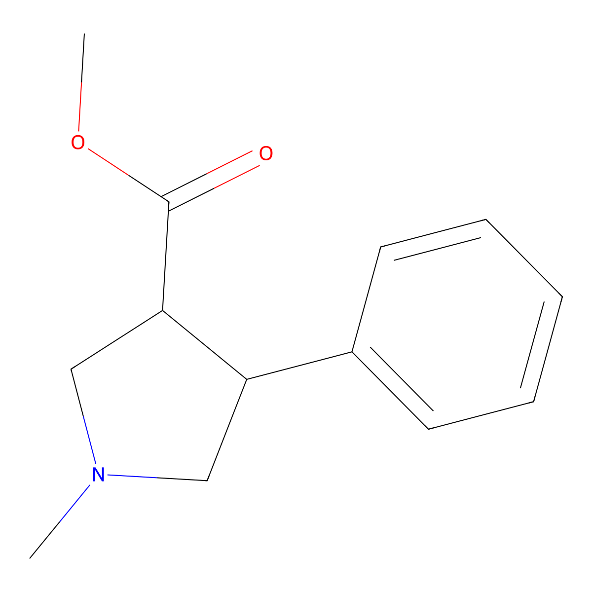 Methyl 1-methyl-4-phenylpyrrolidine-3-carboxylate molecular structure, CAS 159694-27-6
