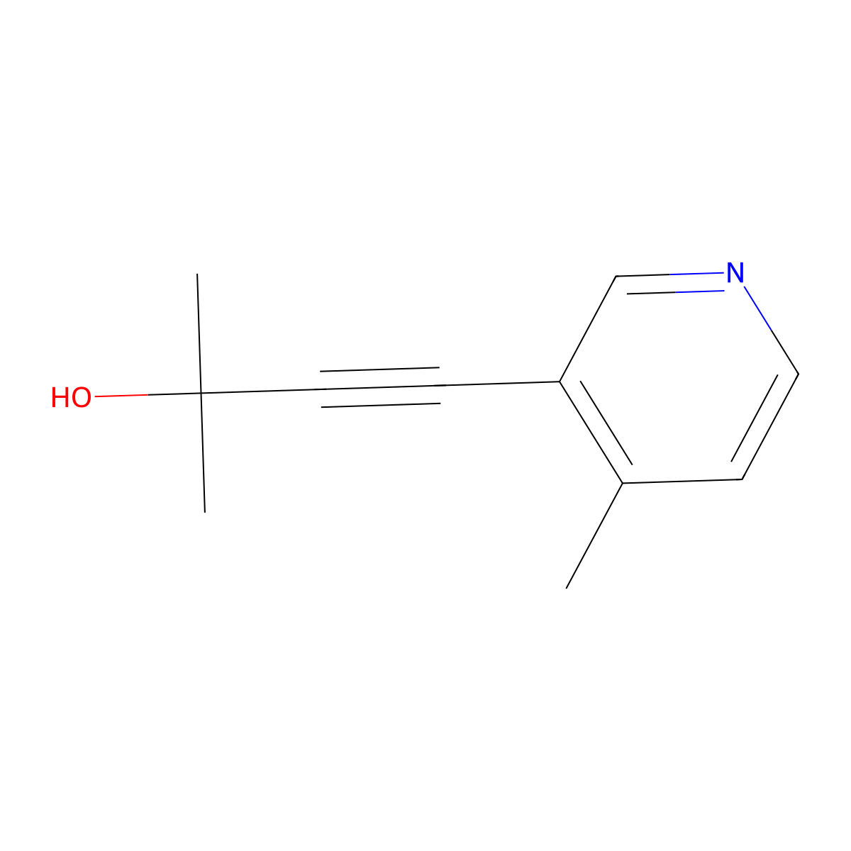 2-Methyl-4-(4-methylpyridin-3-yl)but-3-yn-2-ol molecular structure, CAS 1596954-39-0
