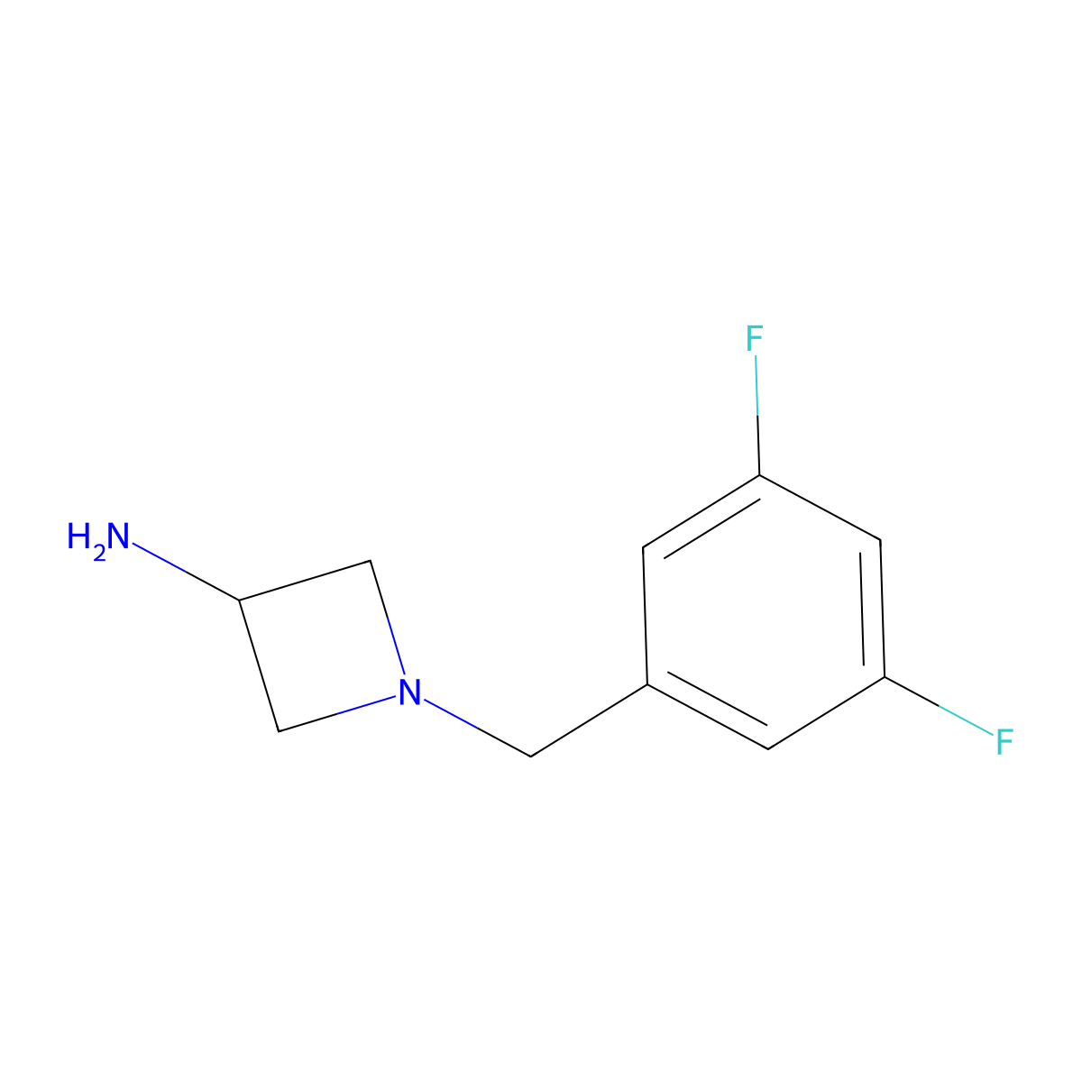 1-(3,5-Difluorobenzyl)azetidin-3-amine molecular structure, CAS 1596959-92-0