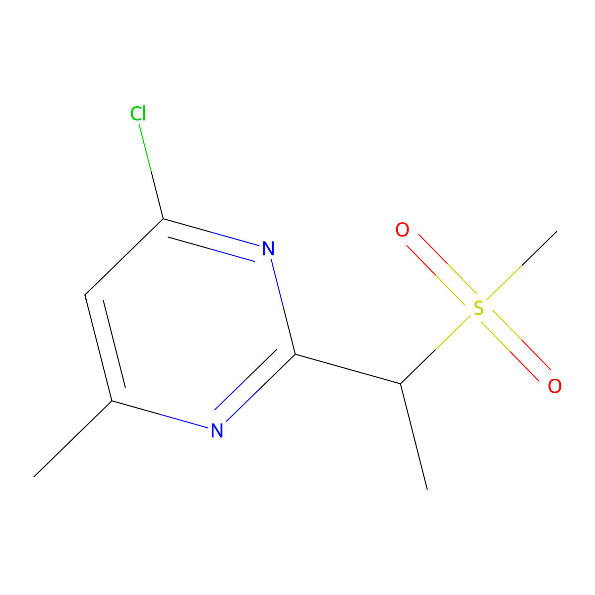 4-Chloro-2-(1-methanesulfonylethyl)-6-methylpyrimidine molecular structure, CAS 1596975-64-2