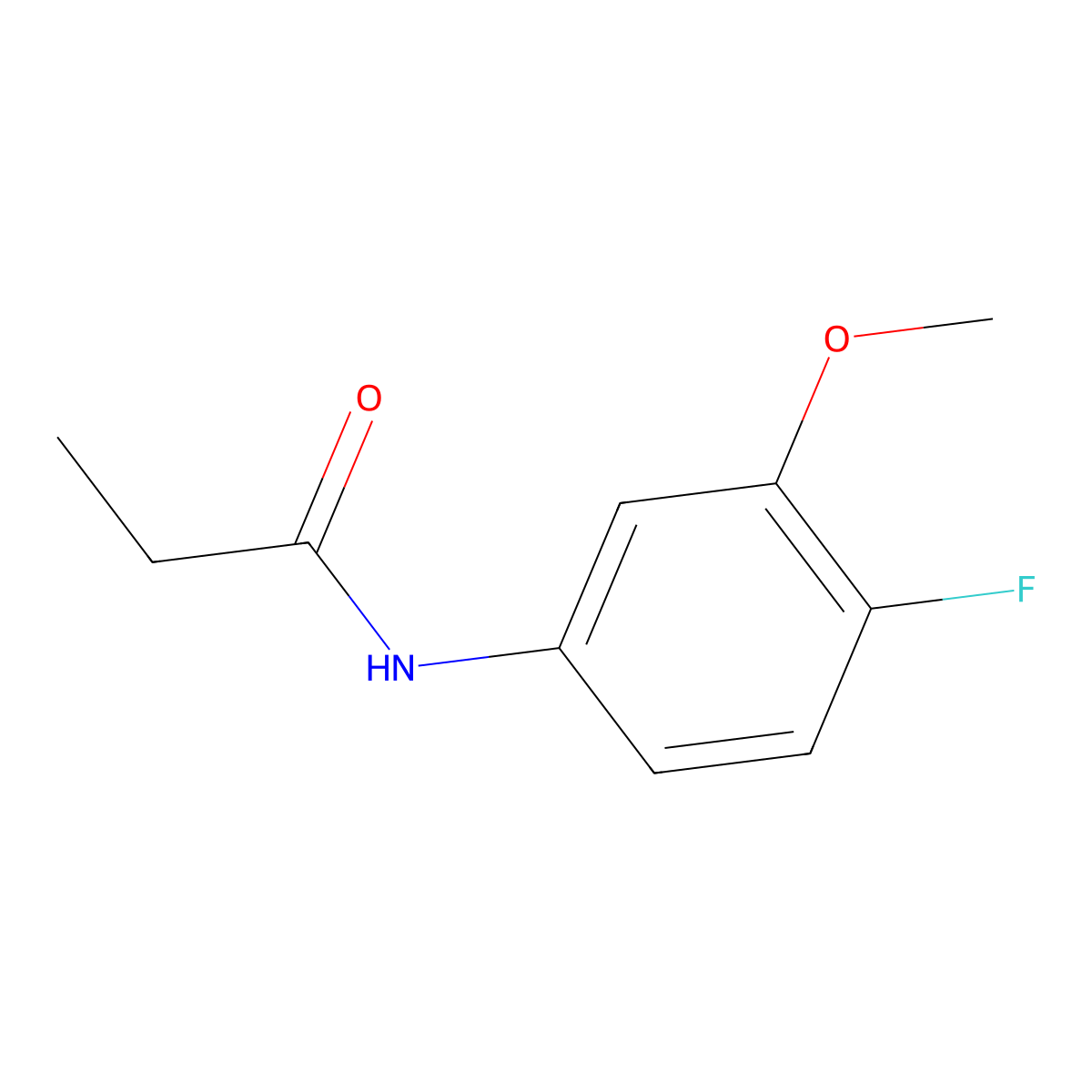 N-(4-fluoro-3-methoxyphenyl)propanamide molecular structure, CAS 1596977-76-2