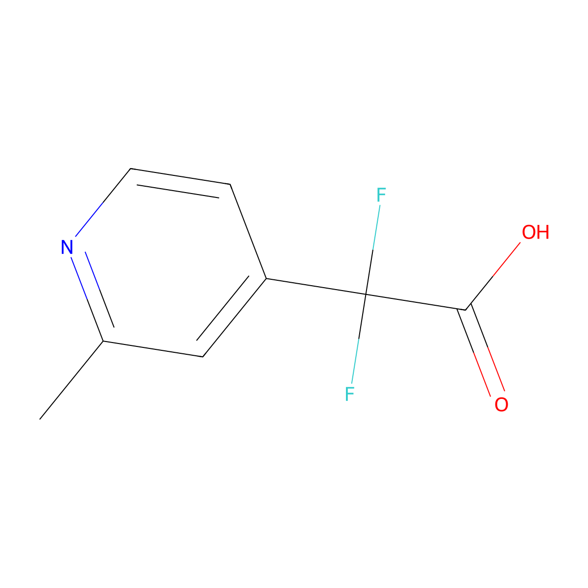 2,2-Difluoro-2-(2-methylpyridin-4-yl)acetic acid molecular structure, CAS 1596986-55-8