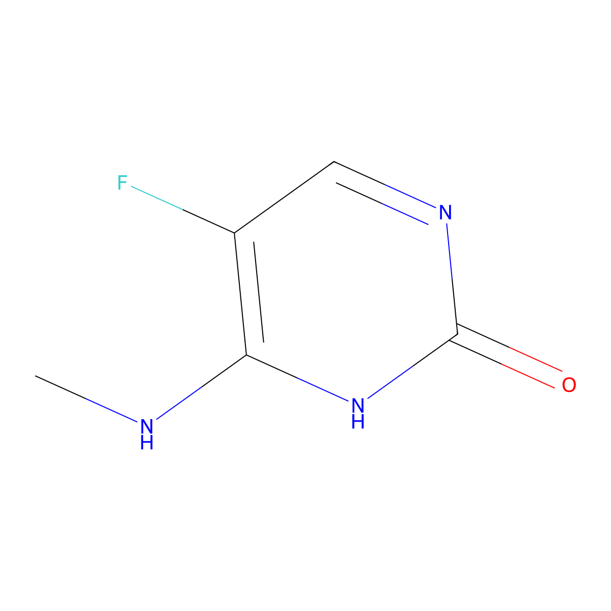 5-Fluoro-6-(methylamino)pyrimidin-2(1H)-one molecular structure, CAS 1597-37-1