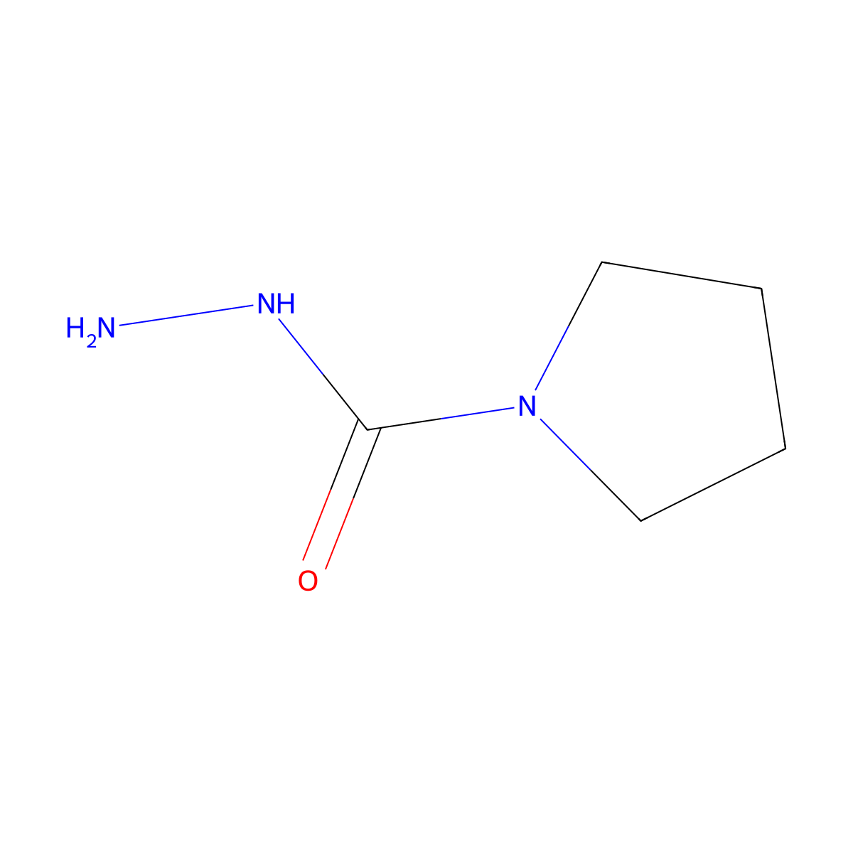 Pyrrolidine-1-carbohydrazide molecular structure, CAS 15970-52-2