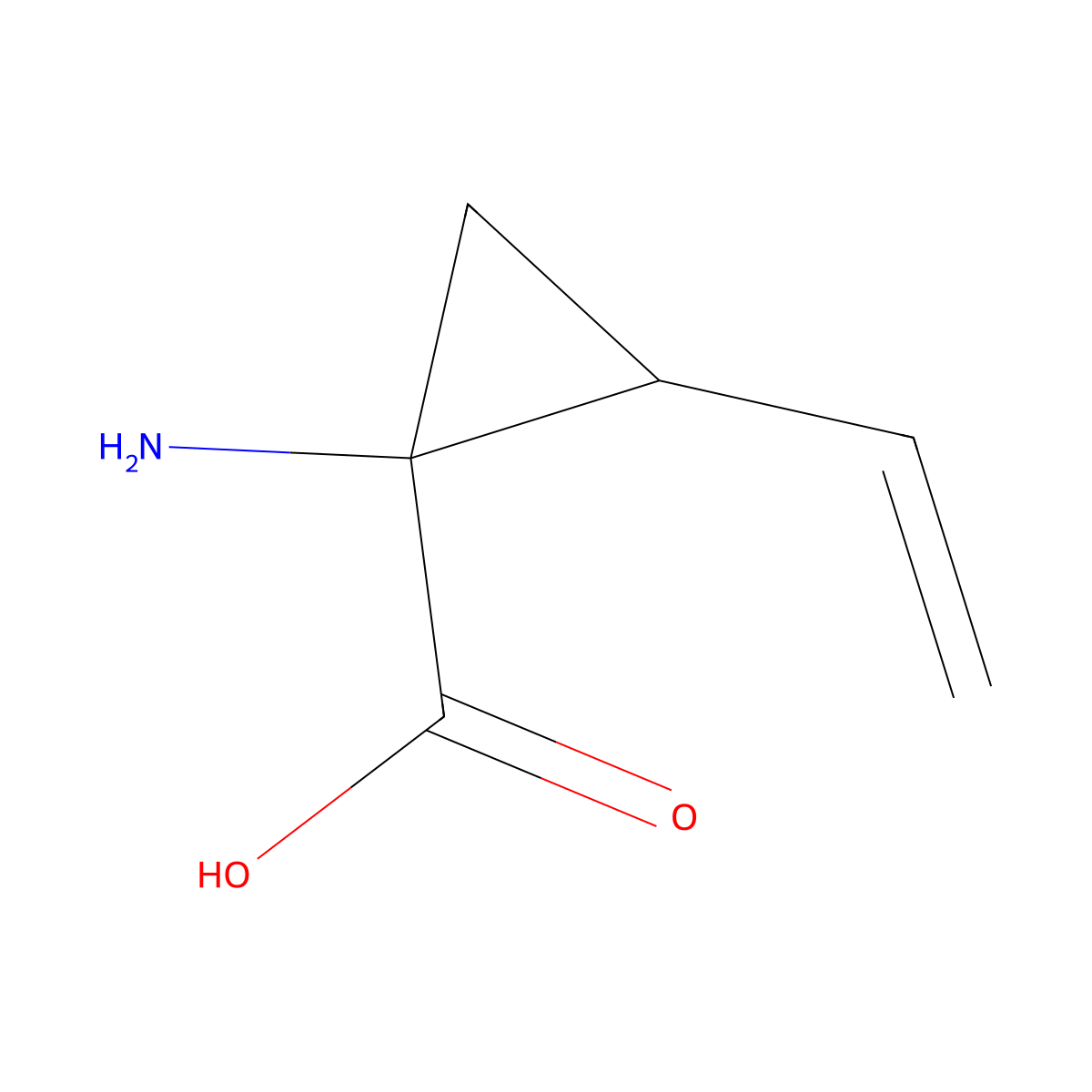 (1R,2S)-1-amino-2-vinylcyclopropanecarboxylic acid molecular structure, CAS 159700-58-0