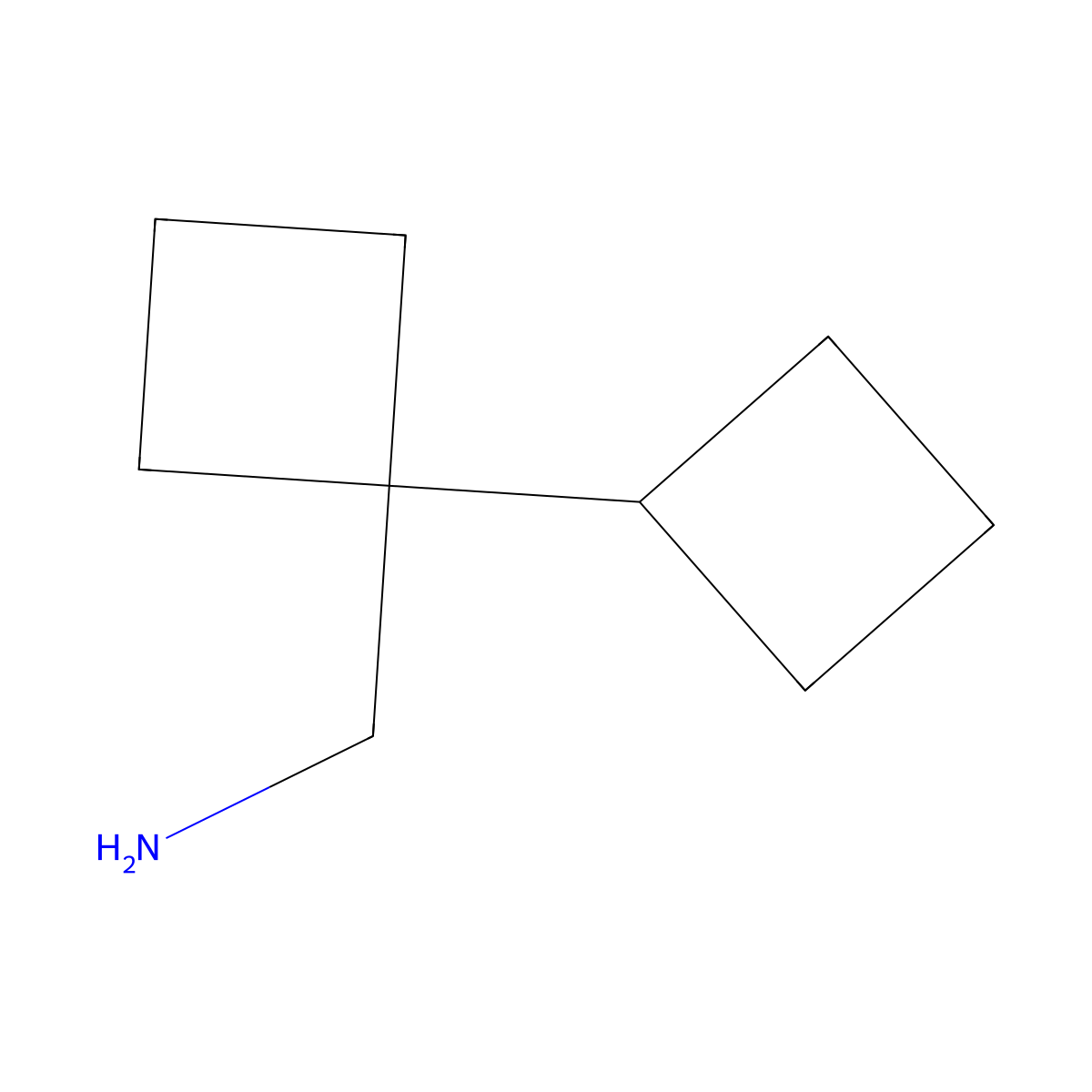 (1-Cyclobutylcyclobutyl)methanamine molecular structure, CAS 1597015-89-8