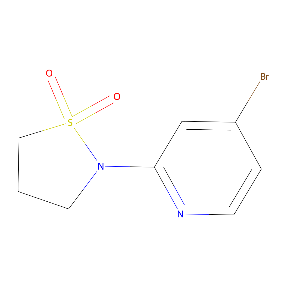 2-(4-Bromopyridin-2-yl)-1lambda6,2-thiazolidine-1,1-dione molecular structure, CAS 1597022-64-4