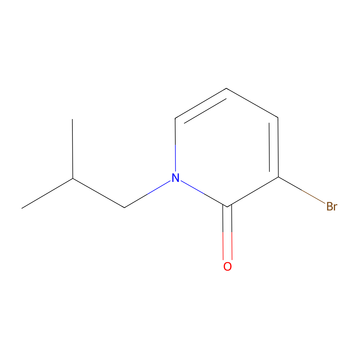 3-Bromo-1-isobutylpyridin-2(1H)-one molecular structure, CAS 1597038-25-9
