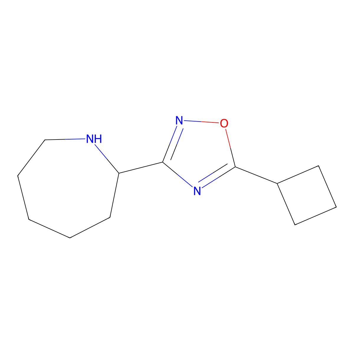 3-(Azepan-2-yl)-5-cyclobutyl-1,2,4-oxadiazole molecular structure, CAS 1597039-05-8