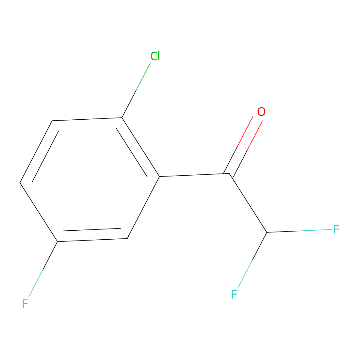 1-(2-Chloro-5-fluorophenyl)-2,2-difluoroethanone molecular structure, CAS 1597054-96-0