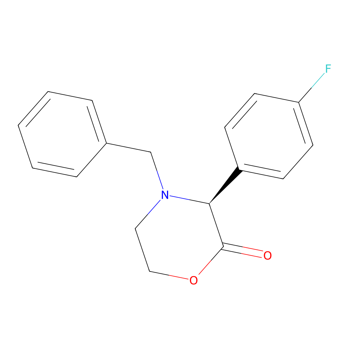 (3S)-4-Benzyl-3-(4-fluorophenyl)morpholin-2-one molecular structure, CAS 159706-87-3