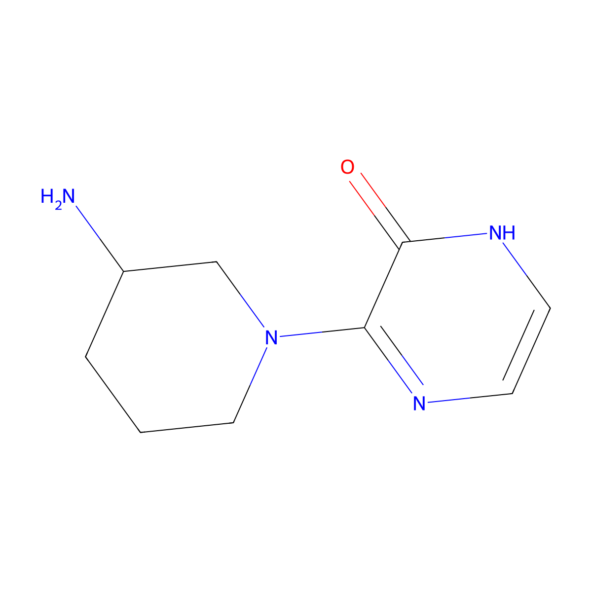 3-(3-aminopiperidin-1-yl)pyrazin-2(1H)-one molecular structure, CAS 1597062-59-3