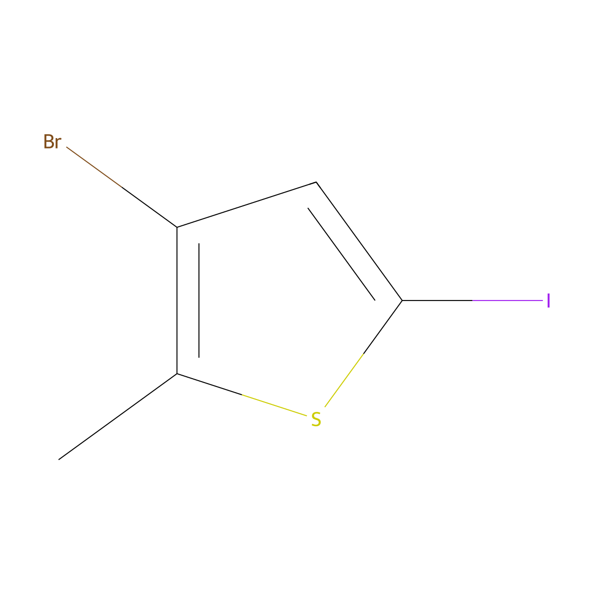 3-Bromo-5-iodo-2-methylthiophene molecular structure, CAS 1597068-42-2