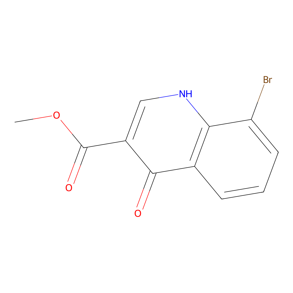 4-Hydroxy-8-bromoquinoline-3-carboxylic acid methyl ester molecular structure, CAS 1597073-12-5