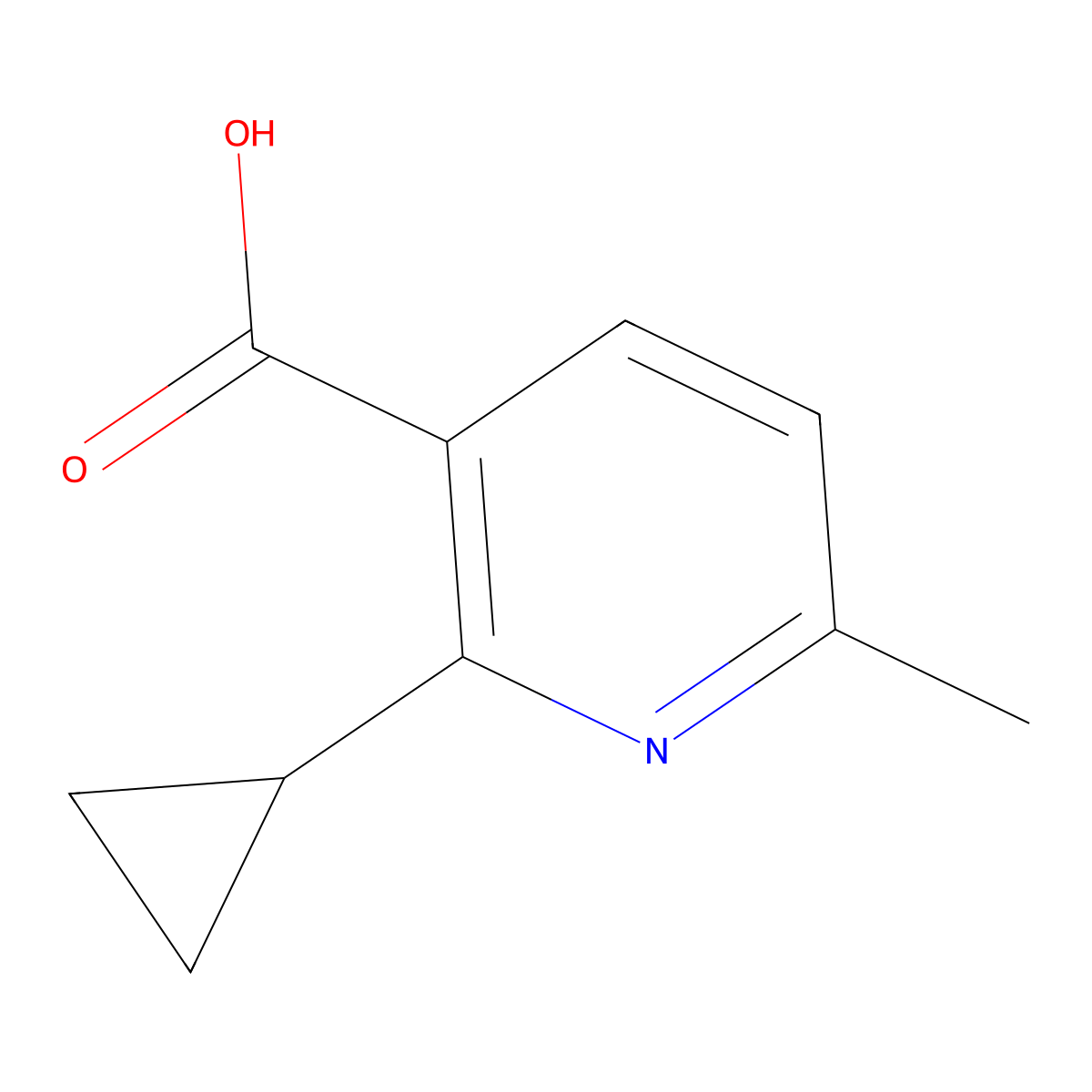 2-Cyclopropyl-6-methylpyridine-3-carboxylic acid molecular structure, CAS 1597075-30-3
