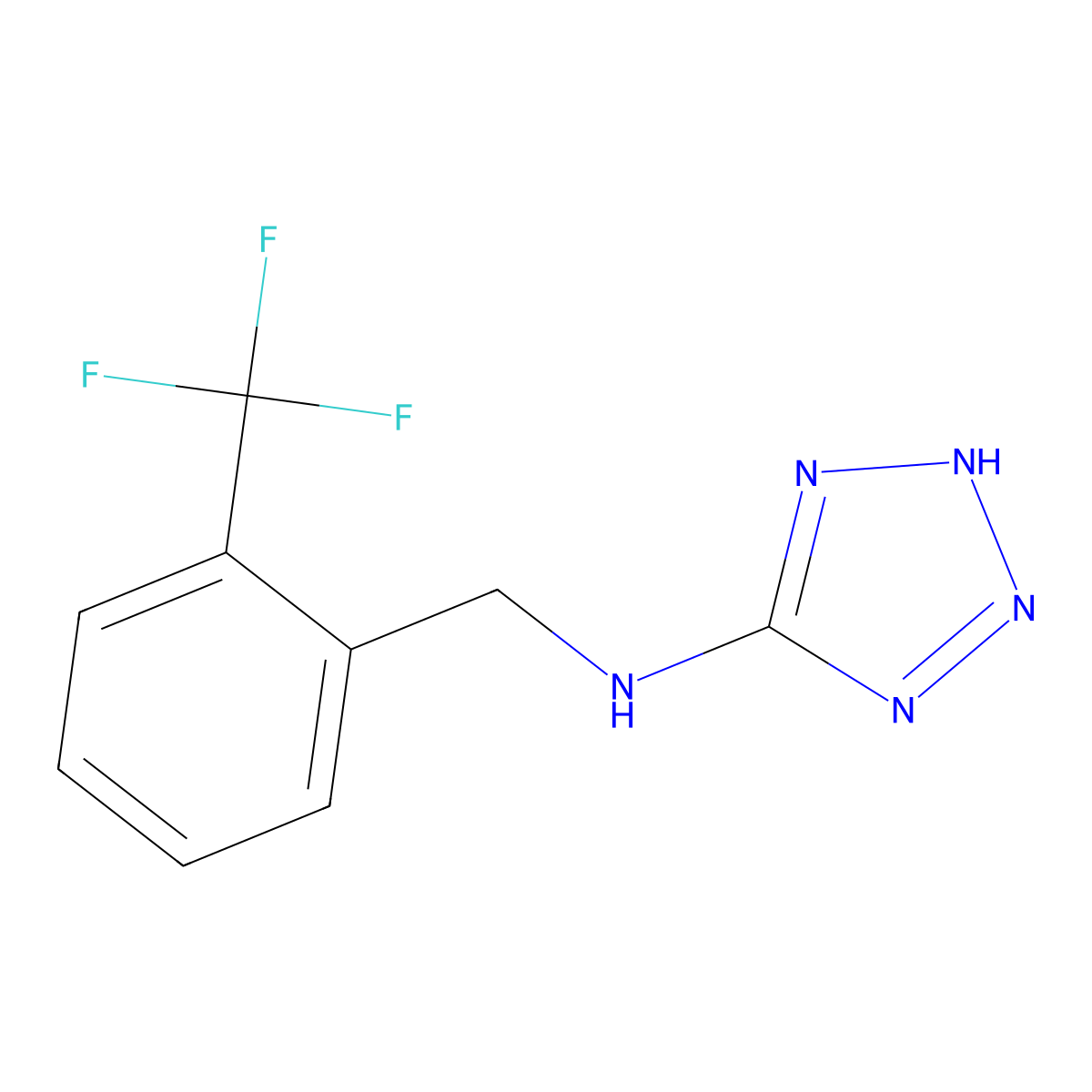N-[2-(trifluoromethyl)benzyl]-2H-tetrazol-5-amine molecular structure, CAS 159709-02-1