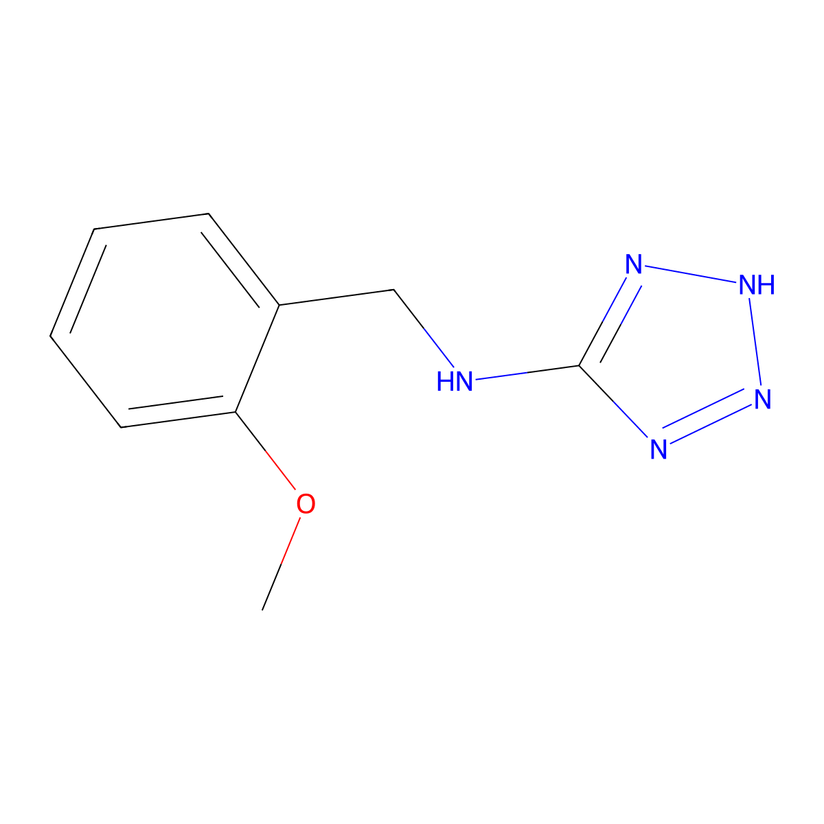 N-[(2-methoxyphenyl)methyl]-2H-tetrazol-5-amine molecular structure, CAS 159709-04-3