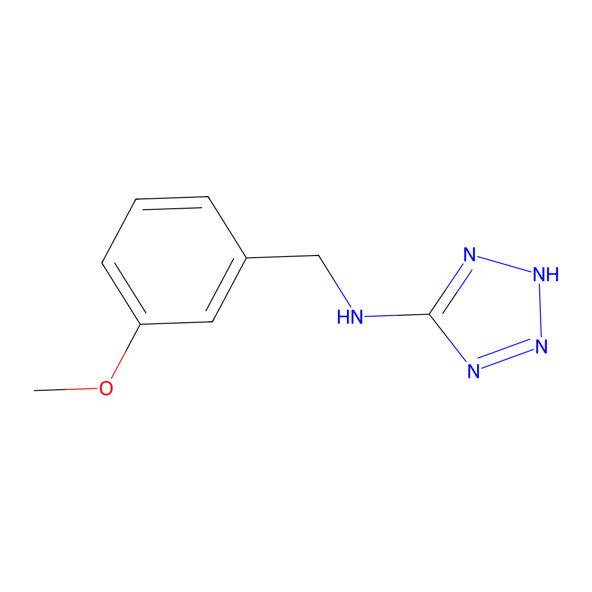 N-[(3-methoxyphenyl)methyl]-2H-tetrazol-5-amine molecular structure, CAS 159709-05-4