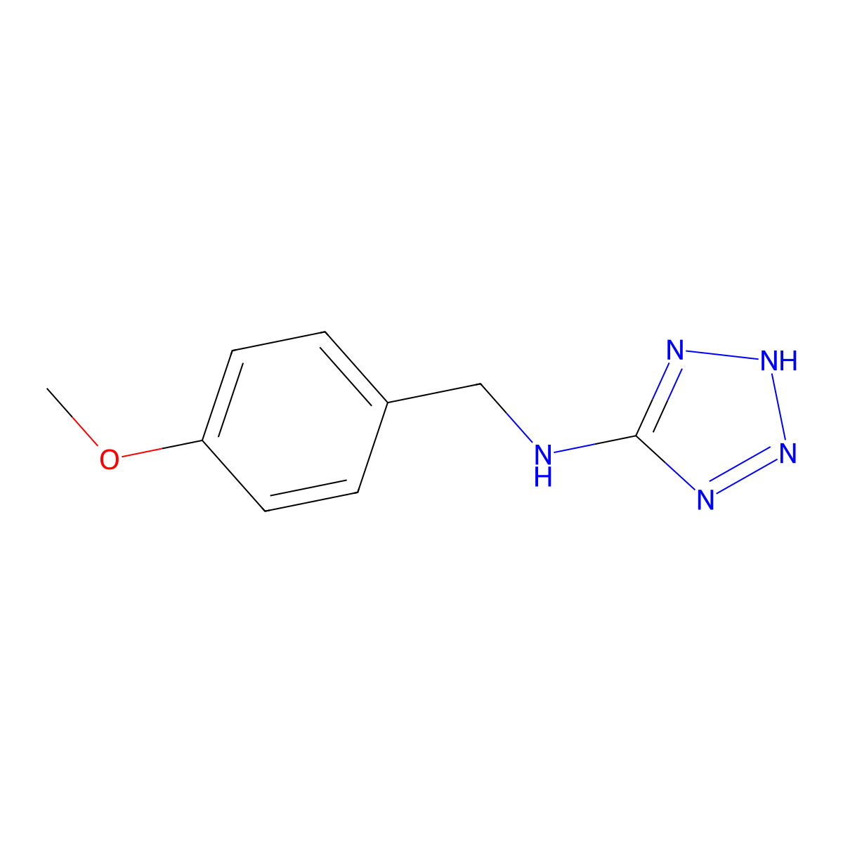 N-(4-methoxybenzyl)-1H-tetrazol-5-amine molecular structure, CAS 159709-06-5