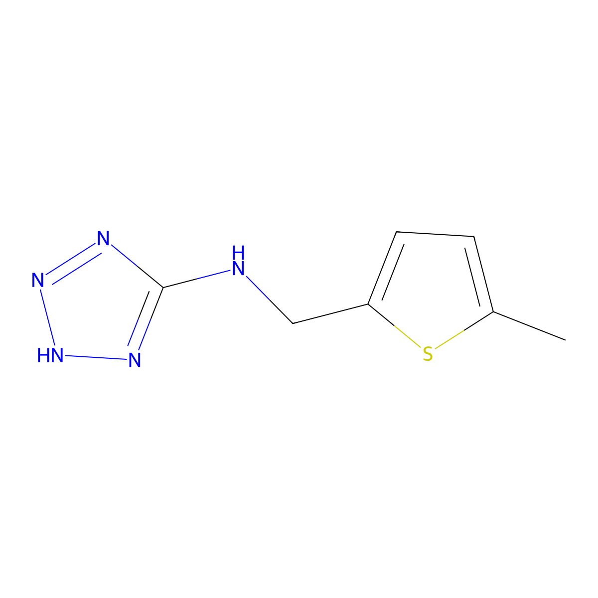 N-[(5-methylthiophen-2-yl)methyl]-2H-tetrazol-5-amine molecular structure, CAS 159709-13-4