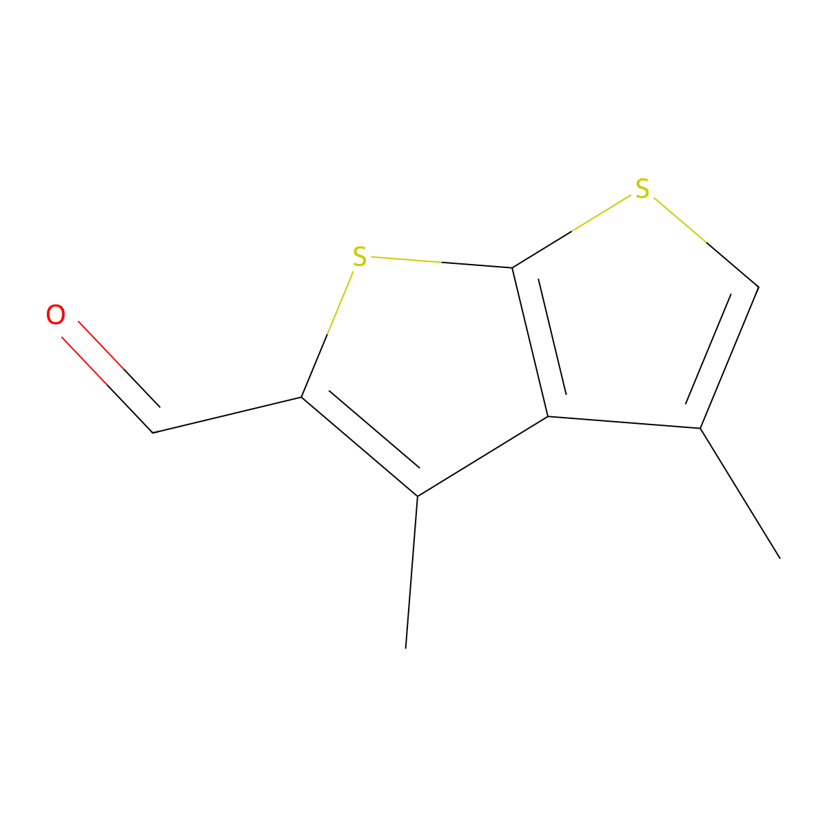 3,4-Dimethylthieno[2,3-B]Thiophene-2-Carbaldehyde molecular structure, CAS 159709-36-1