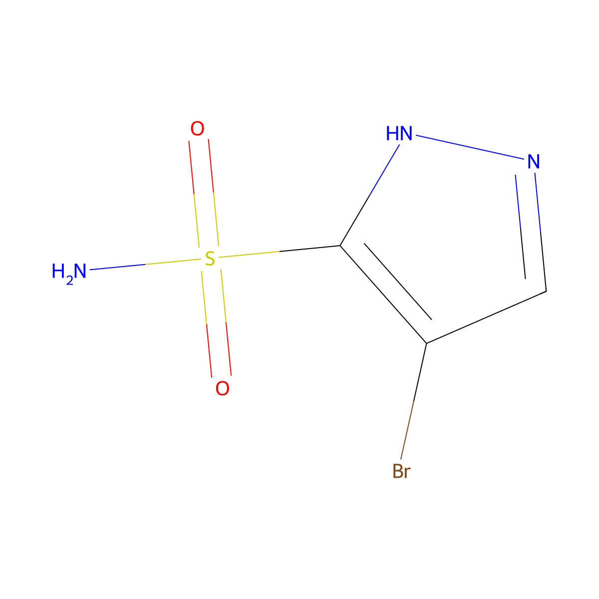 4-bromo-1H-pyrazole-5-sulfonamide molecular structure, CAS 159709-59-8