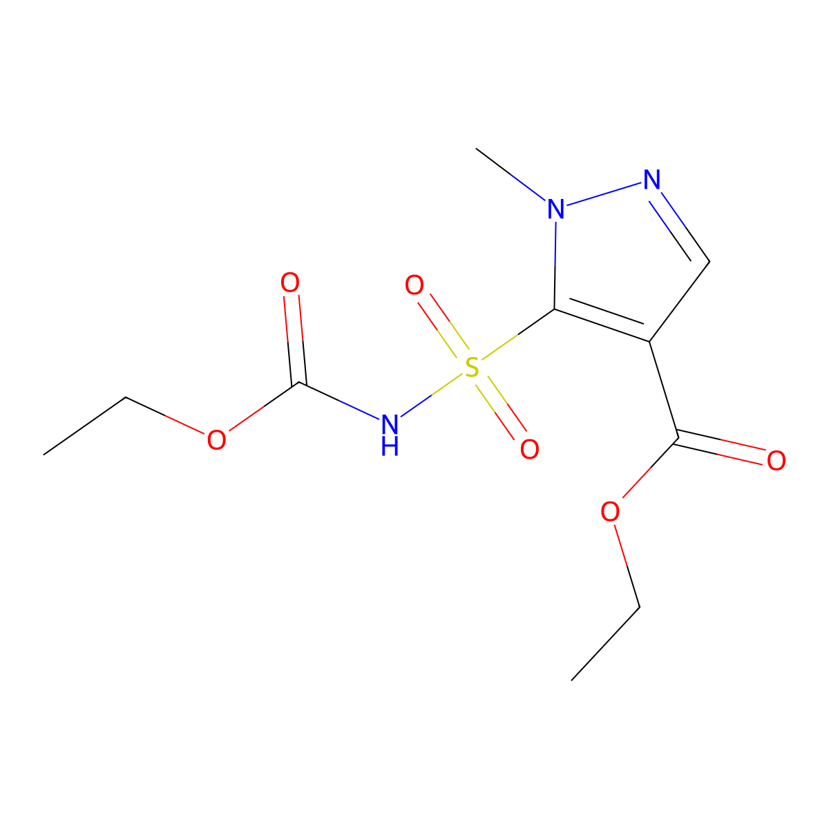 N-(Ethoxycarbonyl)-4-ethoxycarbonyl-1-methylpyrazole-5-sulfonamide molecular structure, CAS 159709-60-1