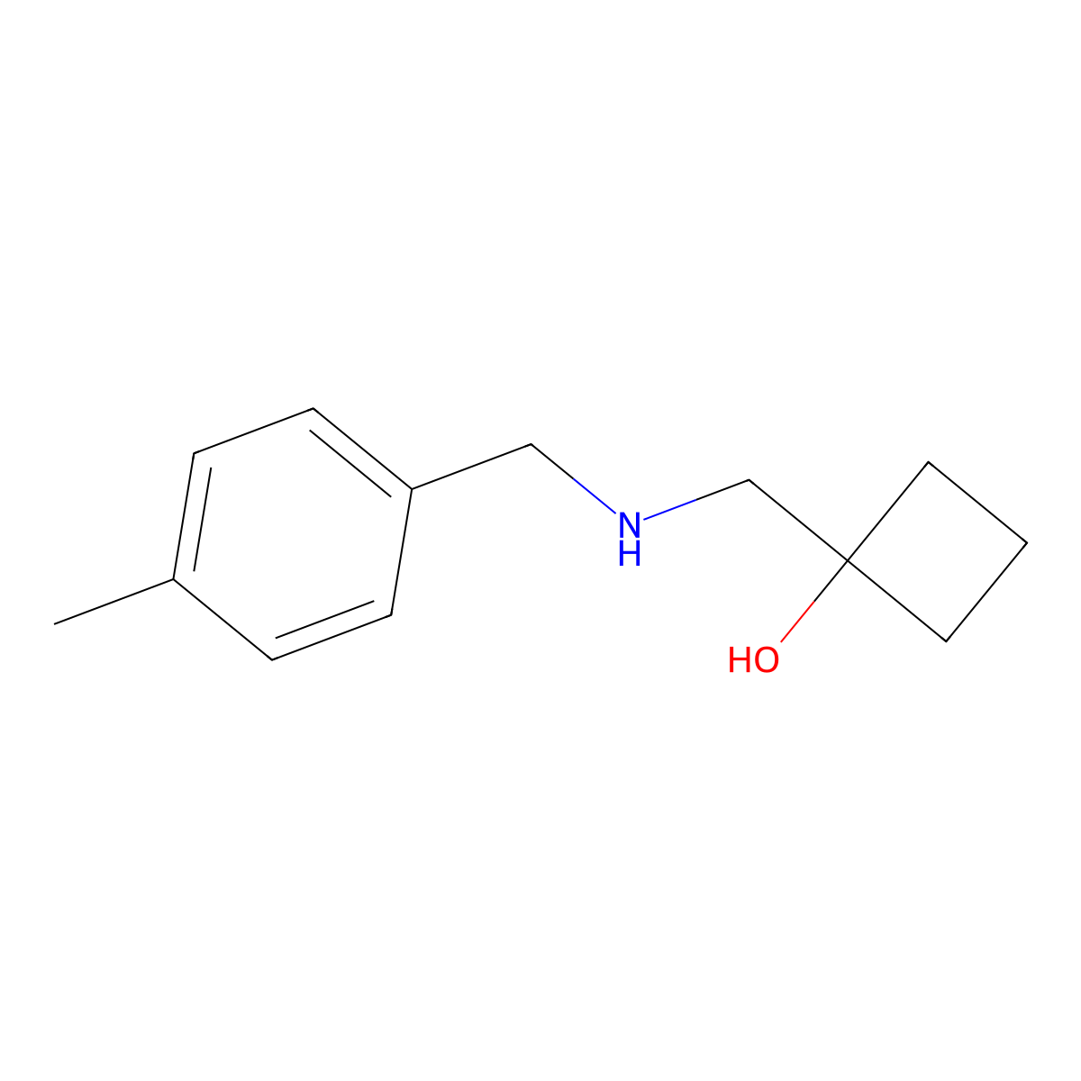 1-({[(4-Methylphenyl)methyl]amino}methyl)cyclobutan-1-ol molecular structure, CAS 1597096-56-4