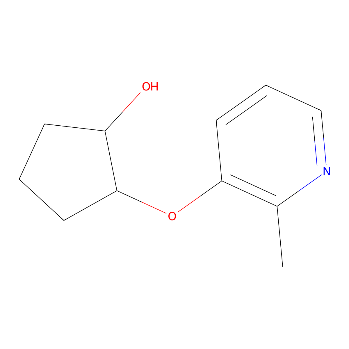 (1R,2R)-2-[(2-methylpyridin-3-yl)oxy]cyclopentan-1-ol molecular structure, CAS 1597097-93-2