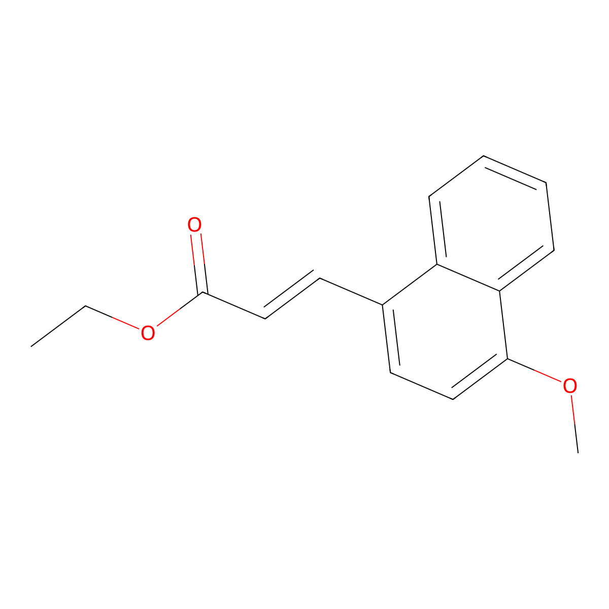 Ethyl 3-(4-methoxynaphthalen-1-yl)prop-2-enoate molecular structure, CAS 15971-31-0