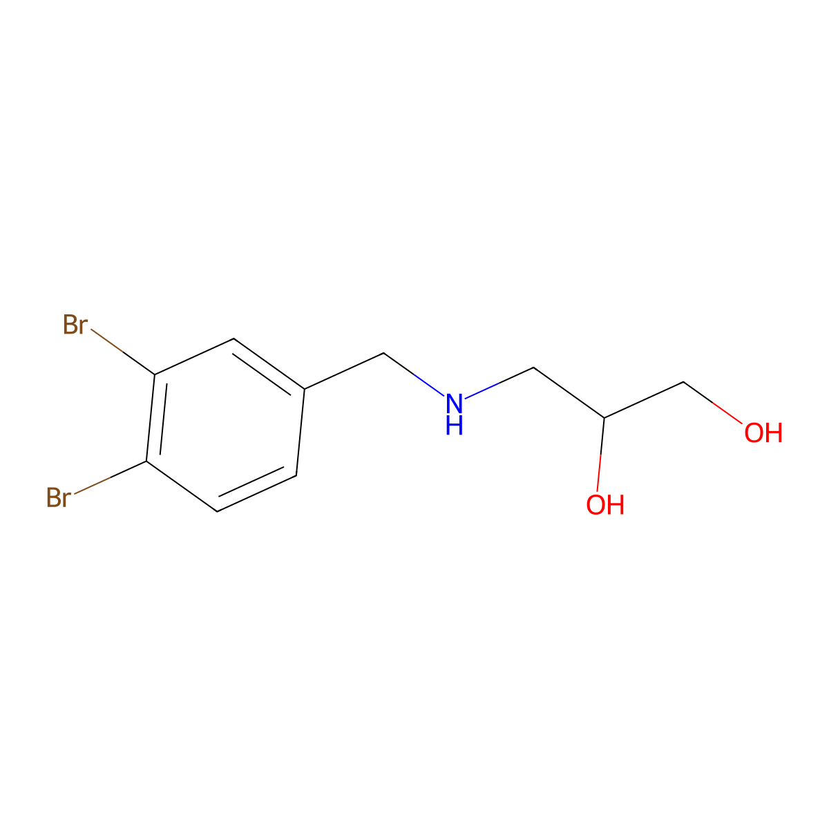 3-{[(3,4-Dibromophenyl)methyl]amino}propane-1,2-diol molecular structure, CAS 1597103-59-7