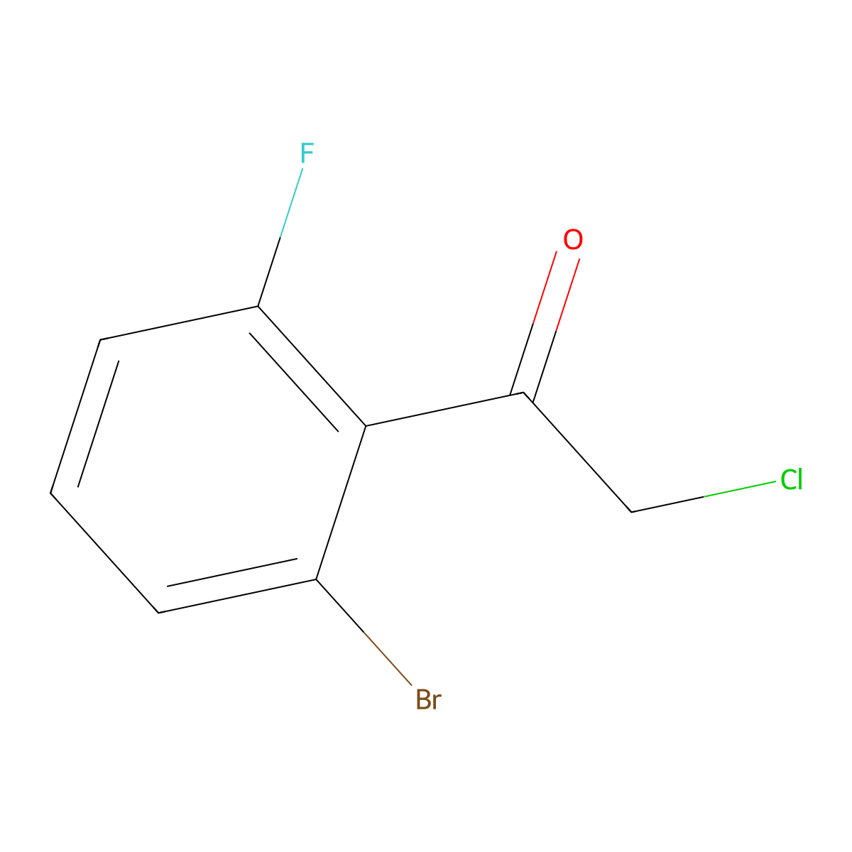 1-(2-Bromo-6-fluorophenyl)-2-chloroethan-1-one molecular structure, CAS 1597112-72-5