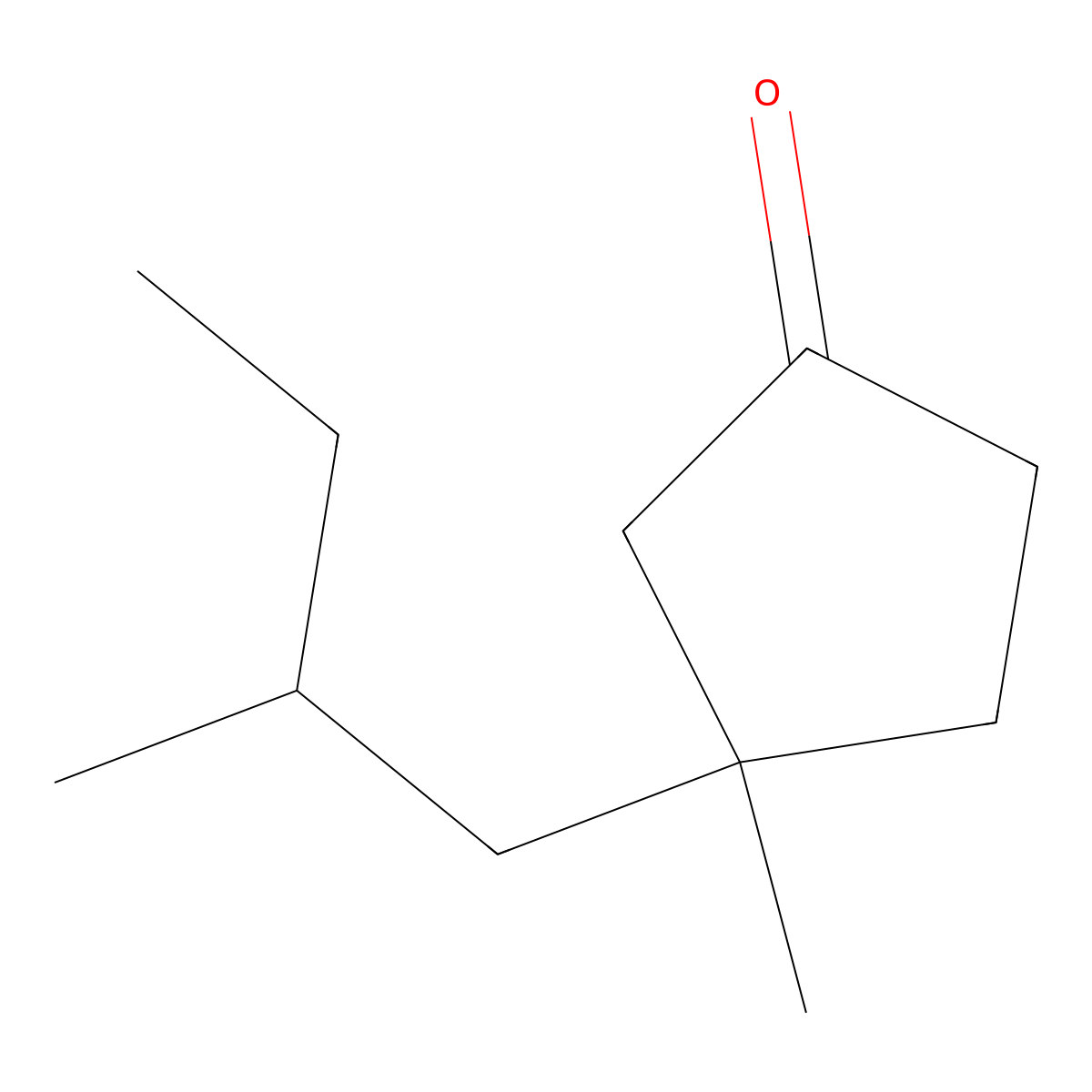 3-Methyl-3-(2-methylbutyl)cyclopentan-1-one molecular structure, CAS 1597138-25-4