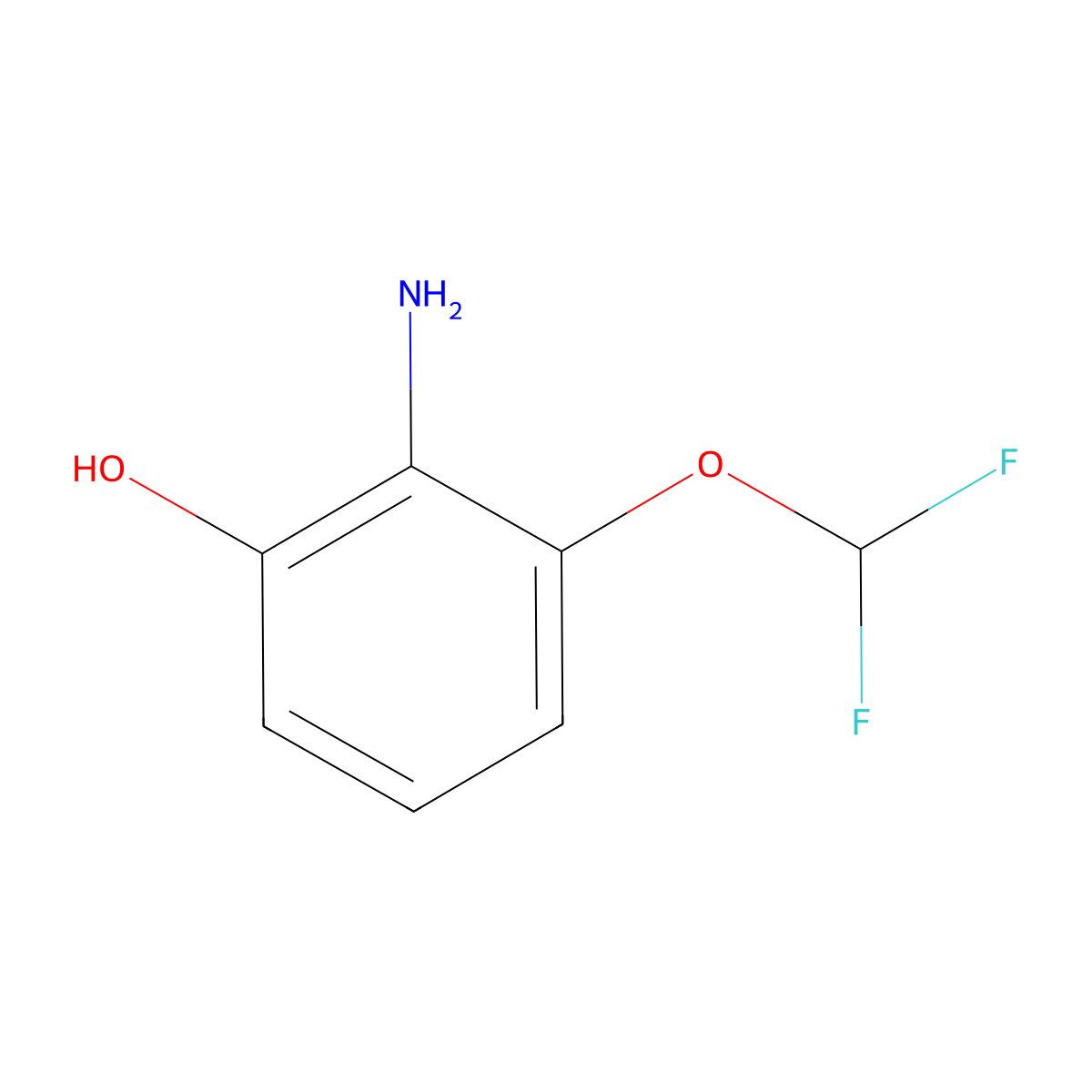 2-Amino-3-(difluoromethoxy)phenol molecular structure, CAS 1597140-36-7