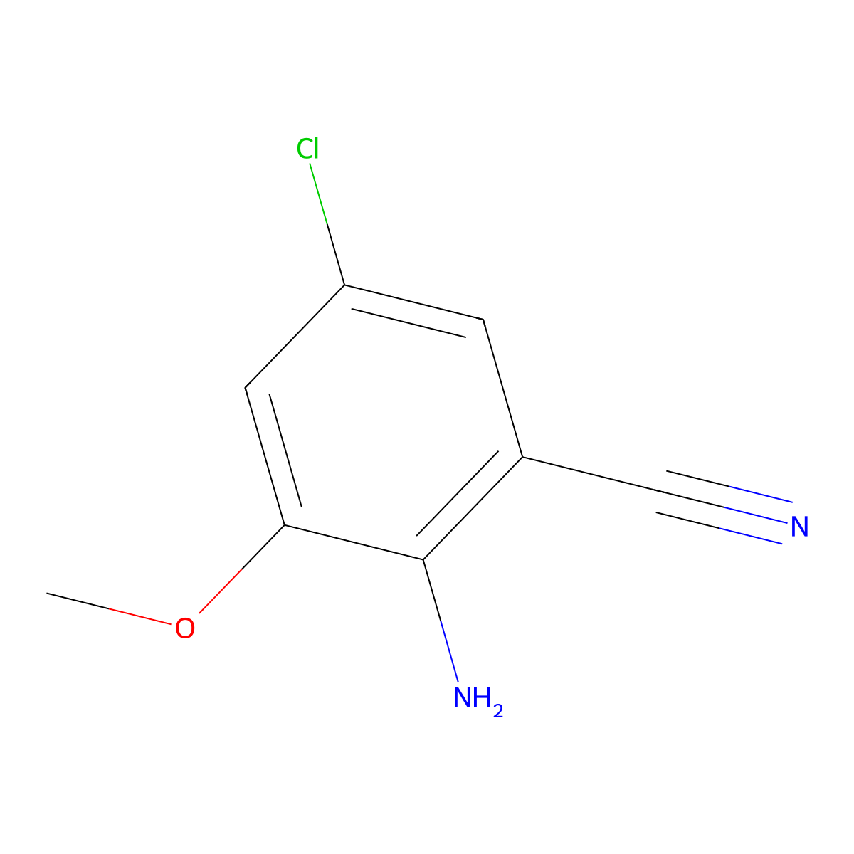 2-Amino-5-chloro-3-methoxybenzonitrile molecular structure, CAS 1597172-05-8