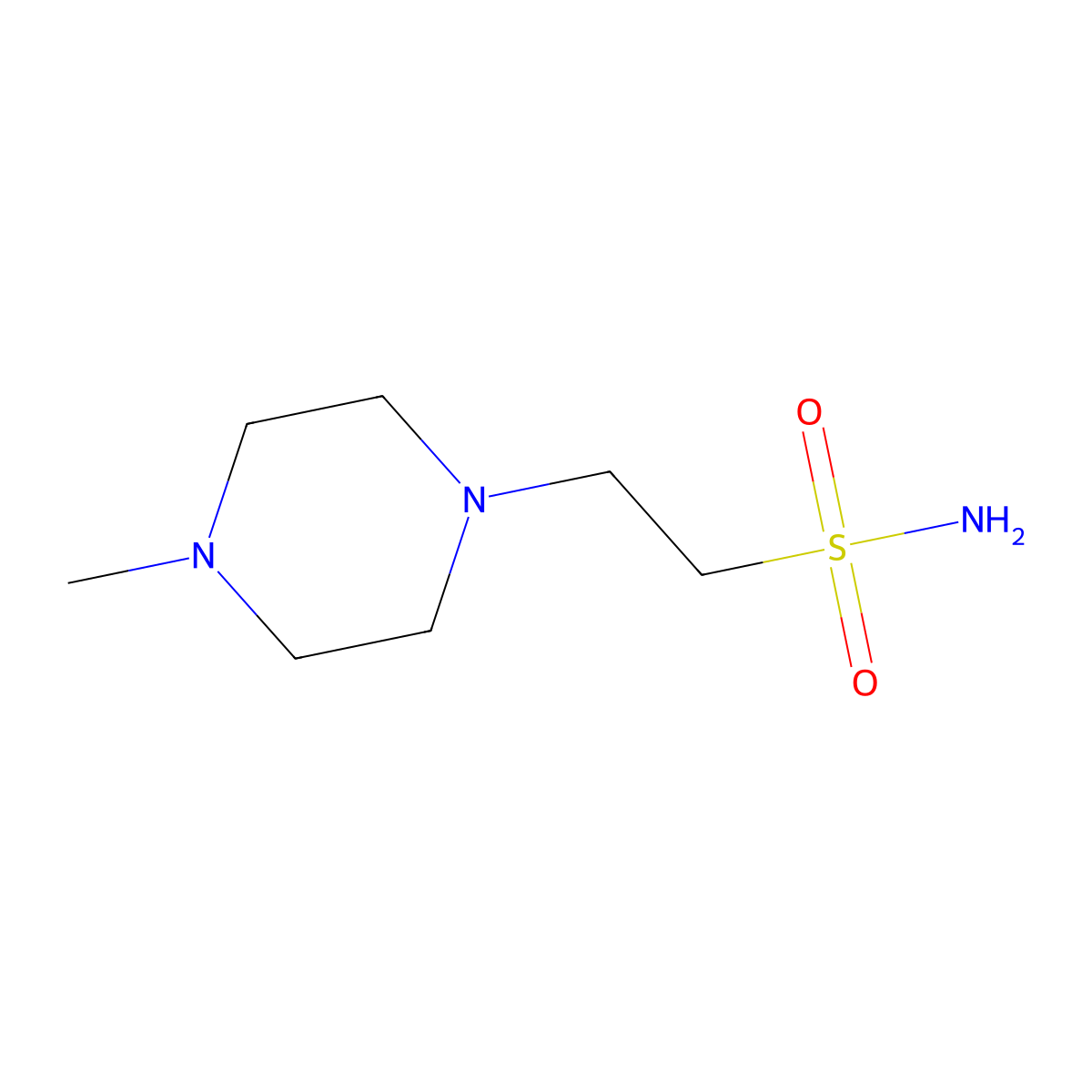 2-(4-Methylpiperazin-1-yl)ethane-1-sulfonamide molecular structure, CAS 1597172-16-1