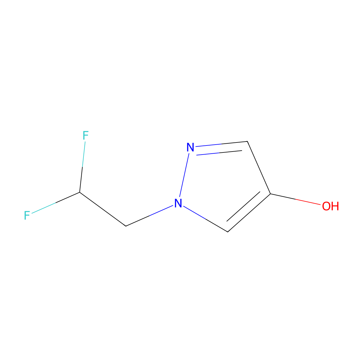 1-(2,2-difluoroethyl)-1H-pyrazol-4-ol molecular structure, CAS 1597172-98-9